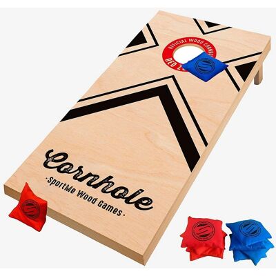 Sportme: Virallinen Puinen Cornhole - Täysikokoinen Setti & 8 Pussit Sportme: Virallinen Puinen Cornhole - Täysikokoinen Setti & 8 Pussit