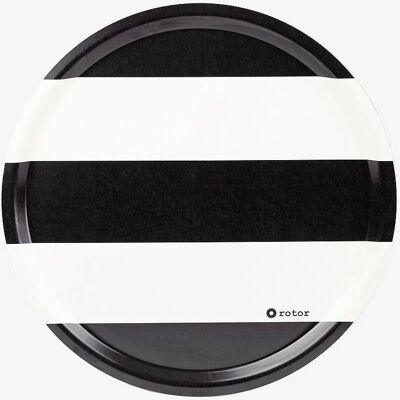 Rotor design - Rund bricka Stripes - Svart - Serveringsbakke Rotor design - Rund bricka Stripes - Svart - Serveringsbakke