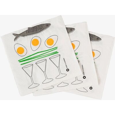 Rotor design - Herring, egg, snaps - 20-pack papirservietter - Svensk stemning Rotor design - Herring, egg, snaps - 20-pack papirservietter - Svensk stemning