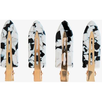 ByBarb Modell 4-Set Make-up Clips - Schwarz und Weiß - Haarspangen ByBarb Modell 4-Set Make-up Clips - Schwarz und Weiß - Haarspangen