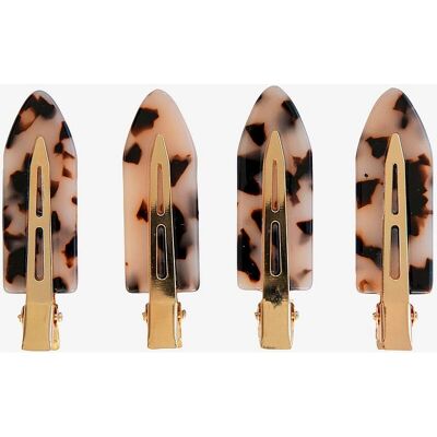 ByBarb Tortoise & Sort-Hvid Makeup Klemmer - 4 stk ByBarb Tortoise & Sort-Hvid Makeup Klemmer - 4 stk