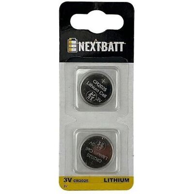NextBatt CR2025 Knopfzelle Batterie - 3V - 2er-Pack NextBatt CR2025 Knopfzelle Batterie - 3V - 2er-Pack