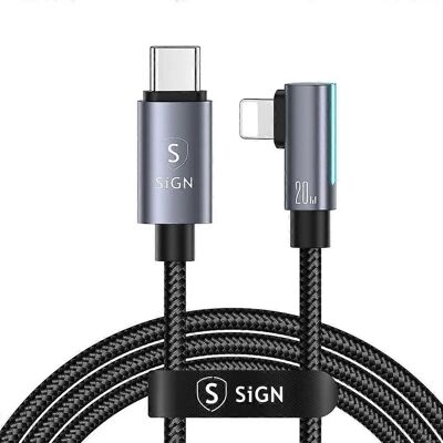 SiGN USB-C zu Lightning Kabel 2m - Schwarz SiGN USB-C zu Lightning Kabel 2m - Schwarz