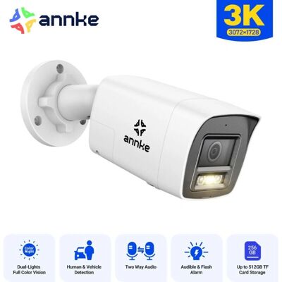 Annke 3K Security Camera with Night Vision - Outdoor PoE Surveillance with Two-Way Audio Annke 3K Security Camera with Night Vision - Outdoor PoE Surveillance with Two-Way Audio