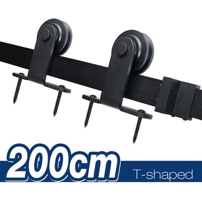 SKECTEN - 2M - Black carbon steel - Kit de riel para puerta corrediza SKECTEN - 2M - Black carbon steel - Kit de riel para puerta corrediza