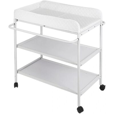SKECTEN Mesa de Cambio Portátil - Multi-capa, 4 Ruedas, Barandilla de Seguridad SKECTEN Mesa de Cambio Portátil - Multi-capa, 4 Ruedas, Barandilla de Seguridad