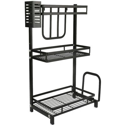 Skecten - Especiero de cocina en acero inoxidable - Negro - 34x21x61 cm Skecten - Especiero de cocina en acero inoxidable - Negro - 34x21x61 cm
