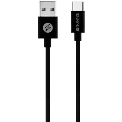 Champion USB-A to USB-C Kaapeli - 3m Musta - USB Kaapeli Champion USB-A to USB-C Kaapeli - 3m Musta - USB Kaapeli