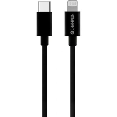 Champion USB-C to Lightning - 1m - Musta Champion USB-C to Lightning - 1m - Musta