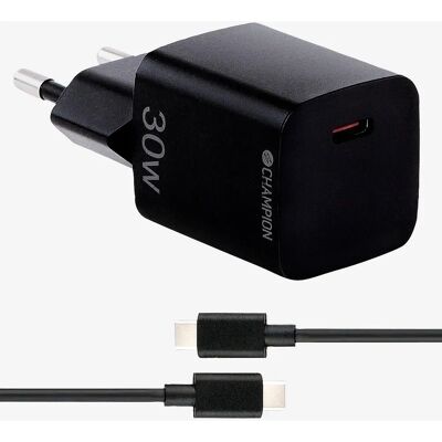 Champion 30W Laturi + USB-C Kaapeli - Nopea lataus Champion 30W Laturi + USB-C Kaapeli - Nopea lataus