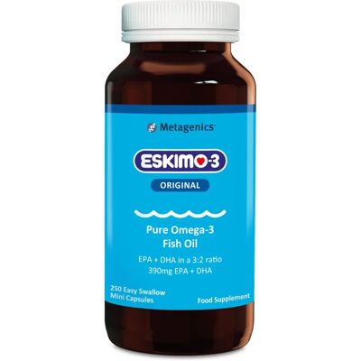 Eskimo-3 Aceite de Pescado Omega 3 Puro con Vitamina E - 250 Cápsulas Eskimo-3 Aceite de Pescado Omega 3 Puro con Vitamina E - 250 Cápsulas
