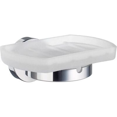 Smedbo Home Seifenspender - Wandmontiert, Mattes Glas & Chrom - Seifenschale Smedbo Home Seifenspender - Wandmontiert, Mattes Glas & Chrom - Seifenschale