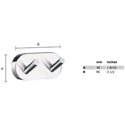 Smedbo Home Doppelhandtuchhaken - Gebürstetes Chrom - Badzubehör Smedbo Home Doppelhandtuchhaken - Gebürstetes Chrom - Badzubehör