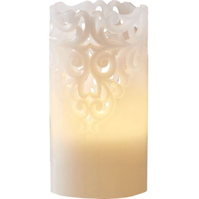 Bougie LED Star Trading Clary - Cire véritable - Motif pointu - lumière chaude - 15cm - Minuterie - Publicité Bougie LED Star Trading Clary - Cire véritable - Motif pointu - lumière chaude - 15cm - Minuterie - Publicité