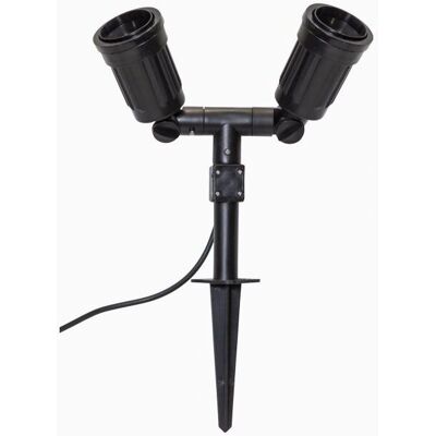 Star Trading Czarny reflektor z kijem - E27 IP44 - 5m kabel Star Trading Czarny reflektor z kijem - E27 IP44 - 5m kabel