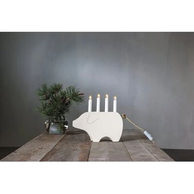 Star Trading Gry Adventskrans - Adventslysestage - Hvid Star Trading Gry Adventskrans - Adventslysestage - Hvid