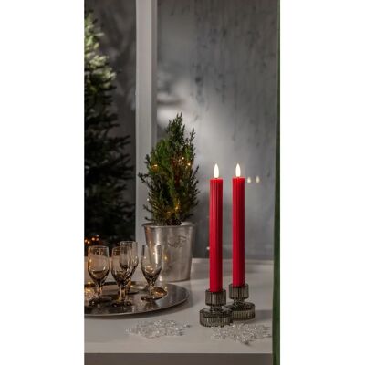 Star Trading - Antika ljus LED Flamme Stripe, 2 st - Röd - Unisex Star Trading - Antika ljus LED Flamme Stripe, 2 st - Röd - Unisex