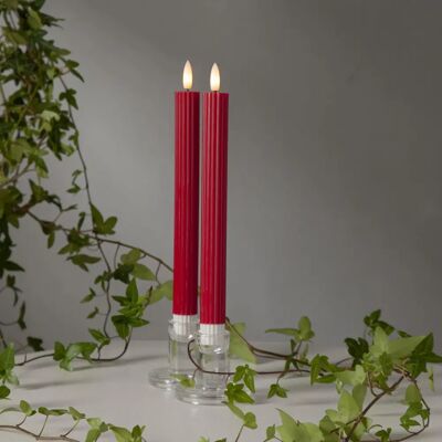 Star Trading - Antike Kerzen LED Flamme Stripe, 2-pack - Rot - Unisex Star Trading - Antike Kerzen LED Flamme Stripe, 2-pack - Rot - Unisex