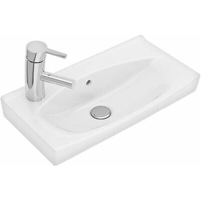 Lavabo rectangulaire en céramique blanche Ifö 15088 - Salle de bain - Publicité Lavabo rectangulaire en céramique blanche Ifö 15088 - Salle de bain - Publicité