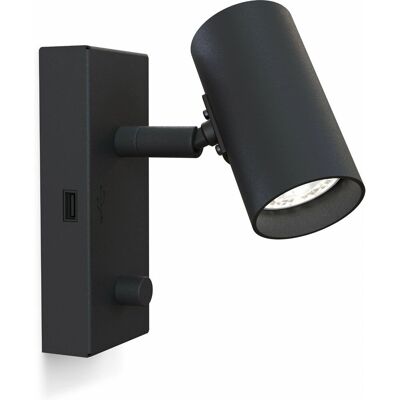 Lampe de lecture USB gauche Belid Tyson - Interrupteur mural - Noir Lampe de lecture USB gauche Belid Tyson - Interrupteur mural - Noir