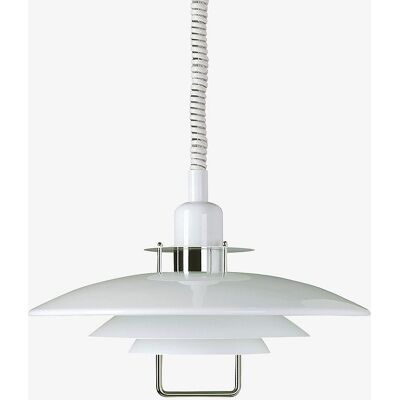 Belid Primus - 1 Leuchte Kuppel Deckenhänge Weiß & Chrom - Pendelleuchte Belid Primus - 1 Leuchte Kuppel Deckenhänge Weiß & Chrom - Pendelleuchte