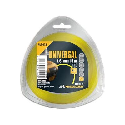 Ligne de fil pour taille-haie MCCULLOCH NLO012 - Silencieuse, 15m, 1,6mm - Publicité Ligne de fil pour taille-haie MCCULLOCH NLO012 - Silencieuse, 15m, 1,6mm - Publicité