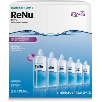 Bausch & Lomb ReNu MPS Sensitive Eyes 6 darabos szett - Kontaktlencsékhez való oldat Bausch & Lomb ReNu MPS Sensitive Eyes 6 darabos szett - Kontaktlencsékhez való oldat
