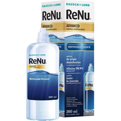 Solution avancée Renu de Bausch + Lomb - Lentilles souples - 360ml Solution avancée Renu de Bausch + Lomb - Lentilles souples - 360ml