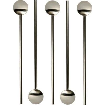 Dorre Tor Cocktail Spoon med sugerør - 6-pak rustfritt stål Dorre Tor Cocktail Spoon med sugerør - 6-pak rustfritt stål