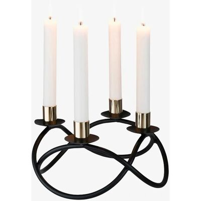 Dorre Asta Lysestage - Sort smede-design - Rund - 4 lys - 23cm Dorre Asta Lysestage - Sort smede-design - Rund - 4 lys - 23cm