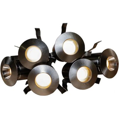 Sauna downlight kit - Rostfritt stål, 2700K, 6x20lm Sauna downlight kit - Rostfritt stål, 2700K, 6x20lm