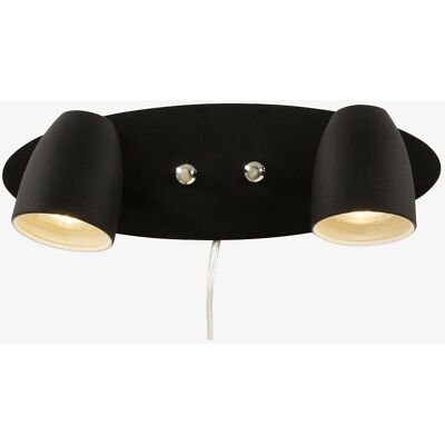 Aneta Lighting - Kaksinkertainen Seinävalaisin - Musta - Seinävalaisin Aneta Lighting - Kaksinkertainen Seinävalaisin - Musta - Seinävalaisin