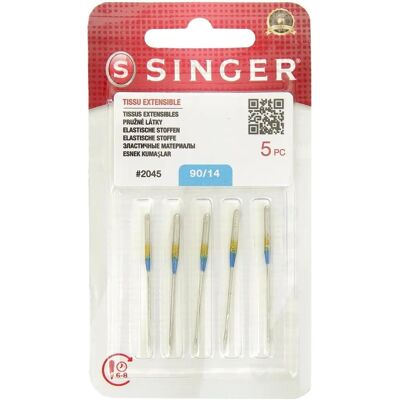 Singer Cartina 5 Nadeln für Nähmaschine 2045-90/14 - Dehnbare Stoffe Singer Cartina 5 Nadeln für Nähmaschine 2045-90/14 - Dehnbare Stoffe