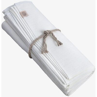 Lovely Linen - Klassisk rund hørdug - Hvid - 170x170 Lovely Linen - Klassisk rund hørdug - Hvid - 170x170