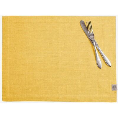 Lovely Linen Klassisk linnedborddækning - 35x50cm - Gul Lovely Linen Klassisk linnedborddækning - 35x50cm - Gul