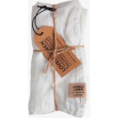 Lovely Linen - Misty Hvide 45x45cm Servietter - Bløde & Holdbare Lovely Linen - Misty Hvide 45x45cm Servietter - Bløde & Holdbare
