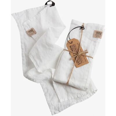 Lovely Linen - Gæstehåndklæde - Vasket hør - Hvid - 35X50 - Gæstehåndklæde Lovely Linen - Gæstehåndklæde - Vasket hør - Hvid - 35X50 - Gæstehåndklæde