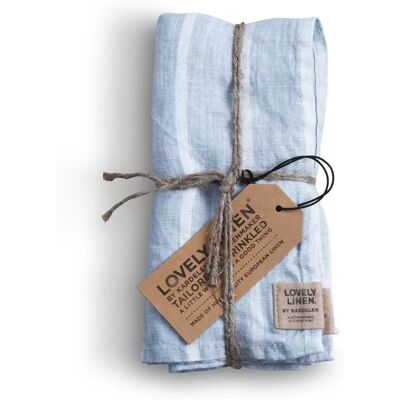 Lovely Linen - Stripeservietter, 4-pack - Svart - 45X45 - Linserviettsett Lovely Linen - Stripeservietter, 4-pack - Svart - 45X45 - Linserviettsett