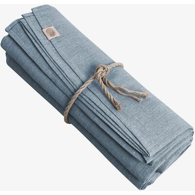 Lovely Linen - Klassisk rund bordduk i strygerullet hør - Blå - 150X150 Lovely Linen - Klassisk rund bordduk i strygerullet hør - Blå - 150X150