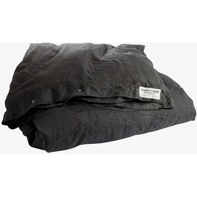 Lovely Linen - Misty dynetrekk i vasket lin - Svart 155X220 Lovely Linen - Misty dynetrekk i vasket lin - Svart 155X220