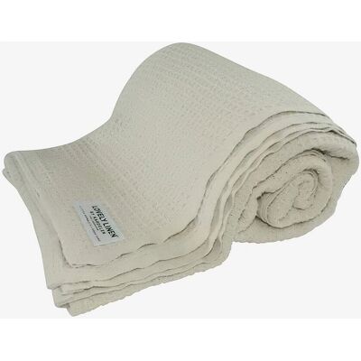 Lovely Linen - Hvit bomullsteppe - OEKO-TEX, 140x220, Unisex Lovely Linen - Hvit bomullsteppe - OEKO-TEX, 140x220, Unisex