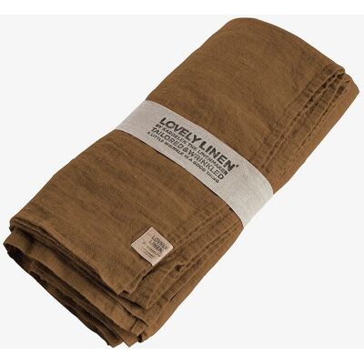 Lovely Linen - Bordduk i vasket lin - Brun - 100X100 Lovely Linen - Bordduk i vasket lin - Brun - 100X100