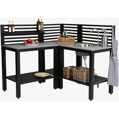 Brafab Bellac Außengrill - Schwarz - Robustes Aluminium & Stein Brafab Bellac Außengrill - Schwarz - Robustes Aluminium & Stein