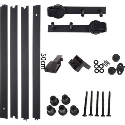 Stoex - 2M Herraje para Puerta Corredera - Nero - acciaio al carbonio - Kit hardware per porta scorrevole Stoex - 2M Herraje para Puerta Corredera - Nero - acciaio al carbonio - Kit hardware per porta scorrevole
