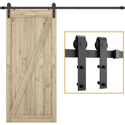 STOEX - Kit de Rieles de Puerta Corredera de Armario - 230cm - 3.5-4.5 cm - Kit de herrajes para puerta corredera STOEX - Kit de Rieles de Puerta Corredera de Armario - 230cm - 3.5-4.5 cm - Kit de herrajes para puerta corredera