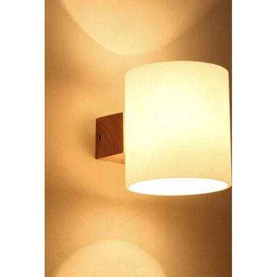 STOEX Modern Wood Wall Light - Round Nordic Wall Sconce for Living STOEX Modern Wood Wall Light - Round Nordic Wall Sconce for Living
