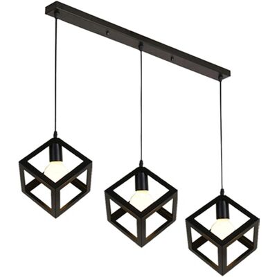 Stoex - Cubo 3-Cabezas - Negro - Metal - Pendant Light Stoex - Cubo 3-Cabezas - Negro - Metal - Pendant Light