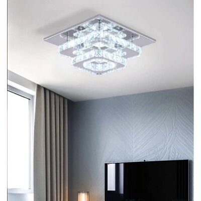 STOEX Crystal Ceiling Light 30CM Modern Square Ceiling Lamp 36W Led Chandelier Bilayer - Ceiling Light STOEX Crystal Ceiling Light 30CM Modern Square Ceiling Lamp 36W Led Chandelier Bilayer - Ceiling Light