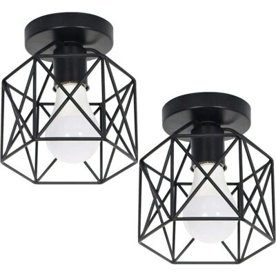 STOEX Model Cube Shape Ceiling Light - Antique Metal Black Ceiling Lamp STOEX Model Cube Shape Ceiling Light - Antique Metal Black Ceiling Lamp