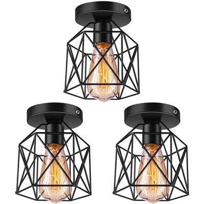 STOEX - 3PCS Lámpara Techo Cubo - Industrial - Negro - Lámpara Techo STOEX - 3PCS Lámpara Techo Cubo - Industrial - Negro - Lámpara Techo